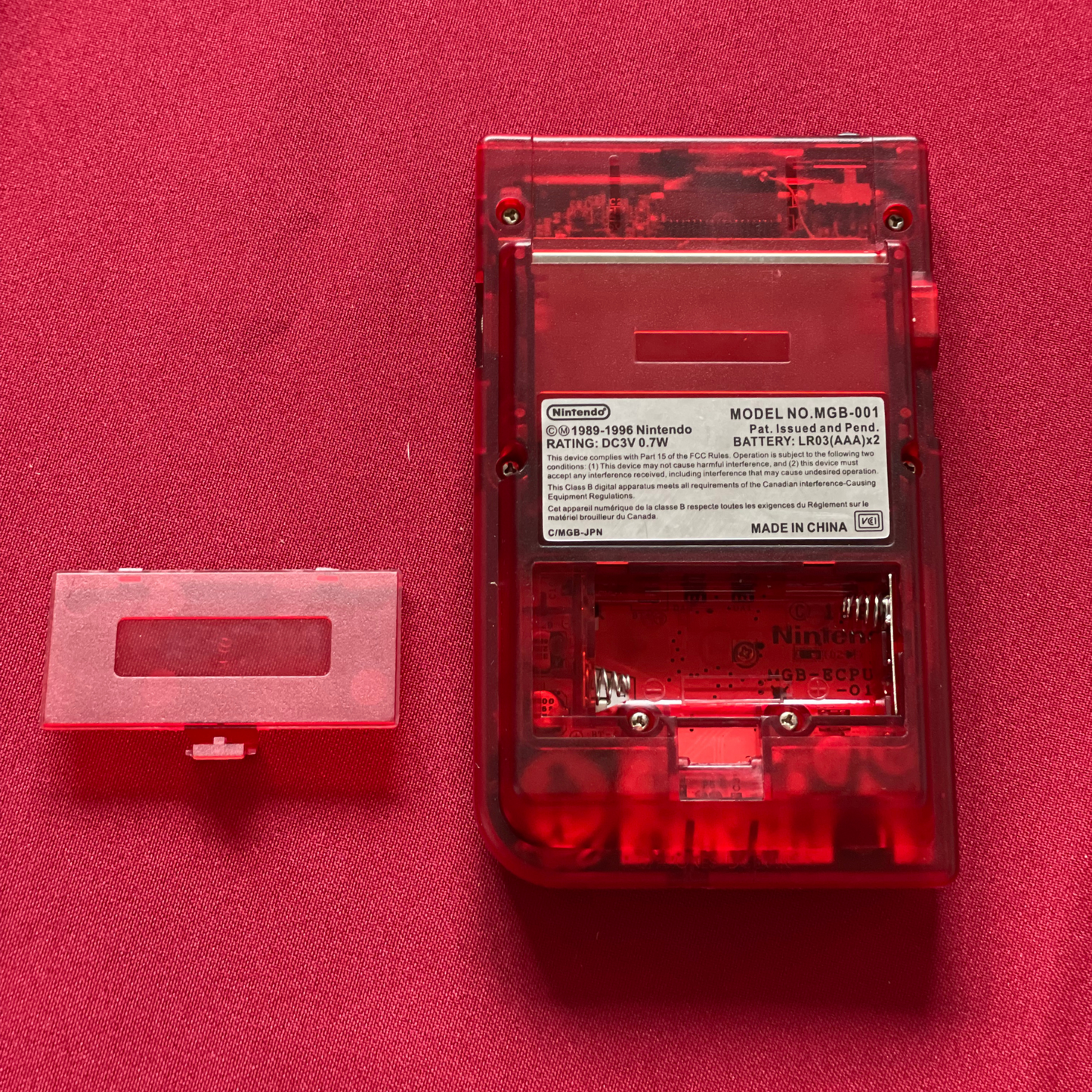 Nintendo Gameboy Pocket Transparent Red s IPS displejem