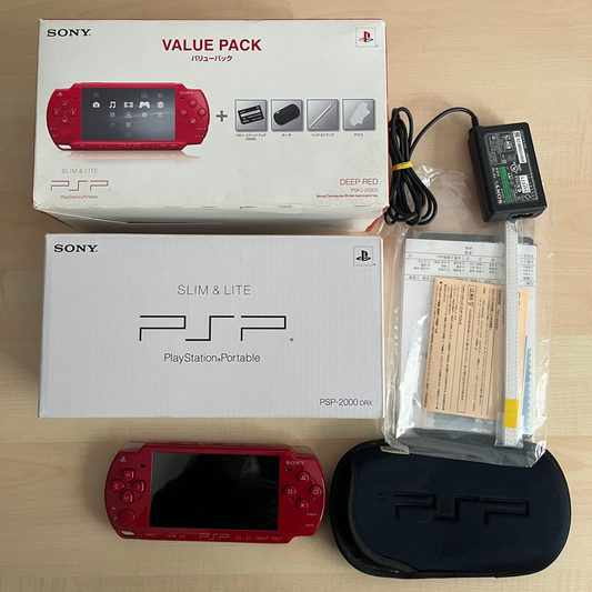 Sony PSP 2000 Deep Red Value Pack